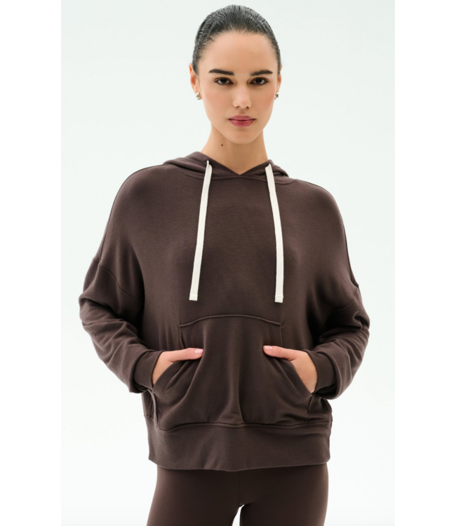 Joey Long Sleeve Hoodie- Dark Chocolate