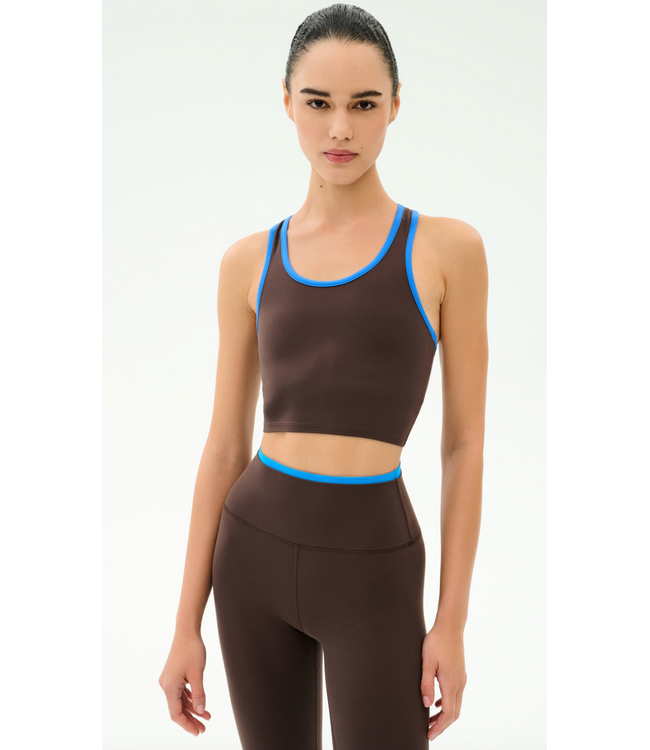 Amber Airweight Bralette- Dark Chocolate/Blue