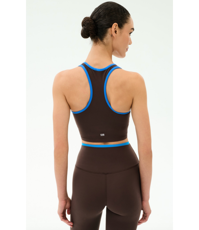 Amber Airweight Bralette- Dark Chocolate/Blue