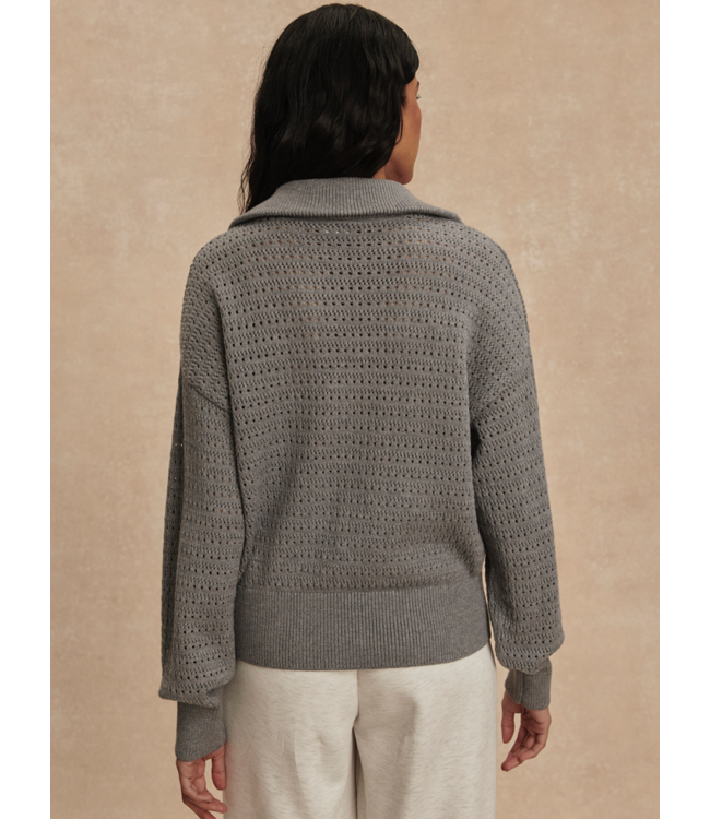 Darla Half Zip Knit- Silver Filigree Melange