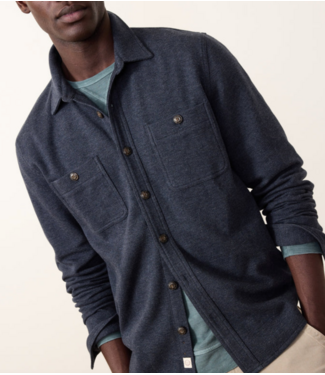 Marine Layer Pacifica Stretch Twill Shirt- Navy