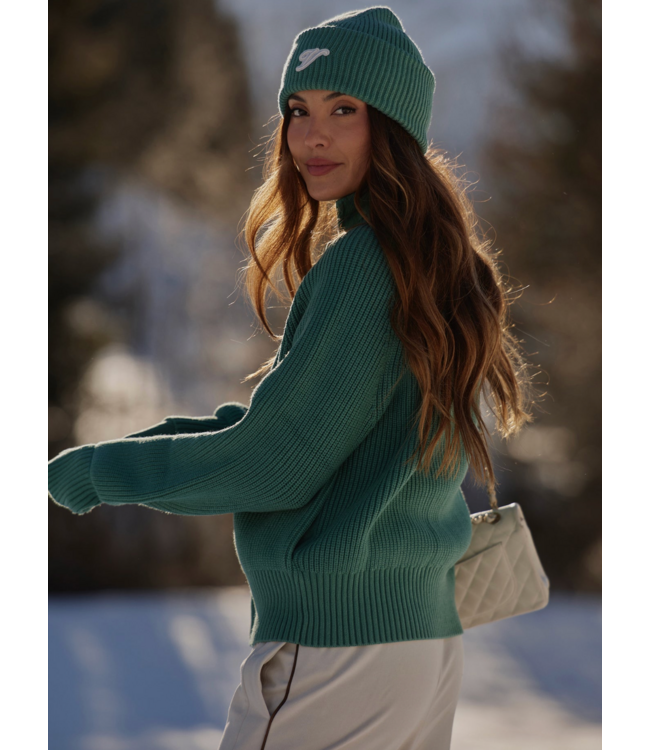 Milo Zip Through Knit Jacket- Deep Sea