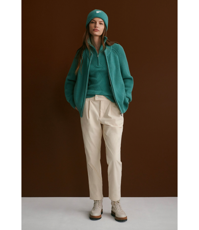 Milo Zip Through Knit Jacket- Deep Sea