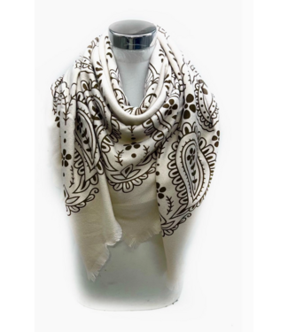 Large Square Bandana Scarf- Beige