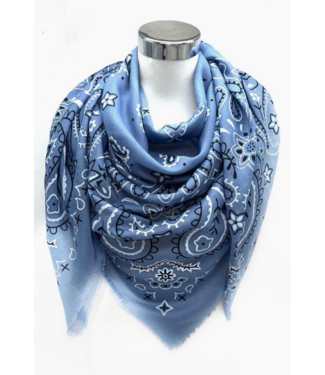 Bandana Pattern Scarf- Jean Blue