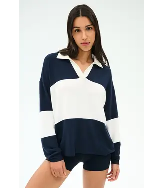 Splits59 Katie Fleece Rugby- Indigo/White