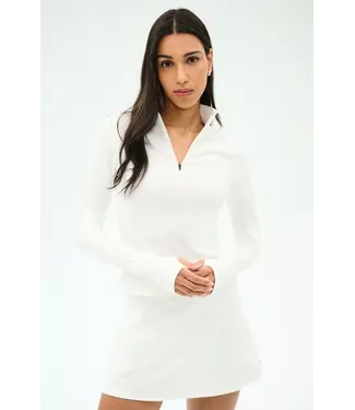 Splits59 Stevie Active Rib Half Zip Waist Length- White