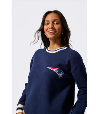 Terez Patriots Logo Sweater- Navy