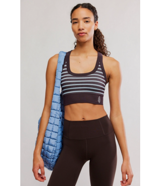 Free People Go To Stripe Bra- Chocolate Combo