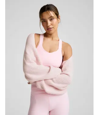 Beyond Yoga Ready For Barre Relaxed Shrug- Pastel Pink
