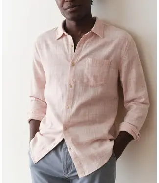 marine Classic Stretch Selvage Shirt- Warm Stripe