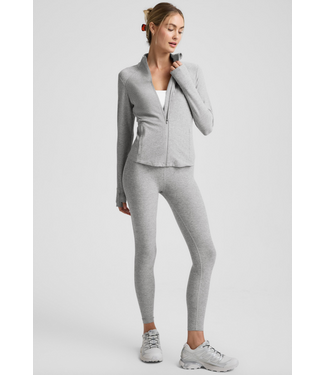Beyond Yoga Spacedye Trails Active Jacket- Silver Mist