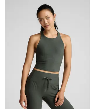 Beyond Yoga Spacedye Refocus Cropped Tank- Dusty Forest Heather