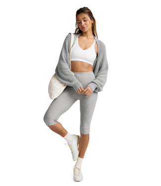 Beyond Yoga Ready For Barre Relaxed Shrug- Gray Heather