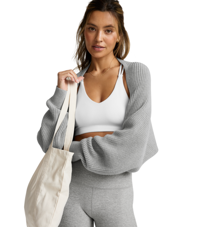 Ready For Barre Relaxed Shrug- Gray Heather