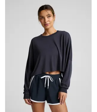 Beyond Yoga Studio Luxe Cropped Long Sleeve Tee- Nocturnal Navy