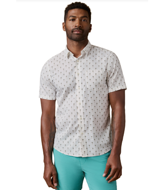 Faherty Brand SS Movement Shirt- Ivory Coastal Palms