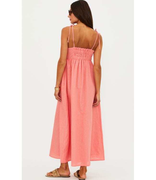 Valory Maxi Dress- Coral Sea Linen