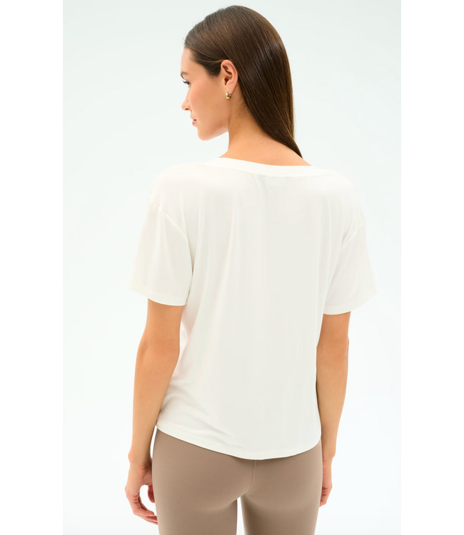 Georgia Jersey V Neck- White