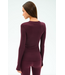Louise Rib Long Sleeve- Dark Cherry