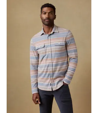 Faherty Brand Legend Sweater Shirt- Isle Breeze Stripe