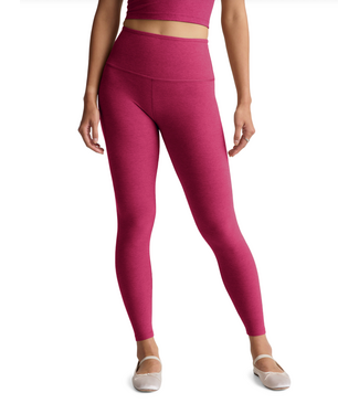Beyond Yoga Spacedye Caught In The Midi HW Legging- Sangria Heather