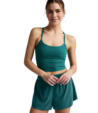 Beyond Yoga Spacedye Slim Racerback Cropped Tank- Teal Sea Heather