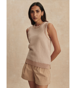 Varley Jenson Stitch Knit Tank- Light Taupe