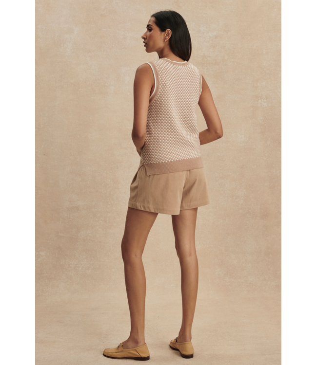 Jenson Stitch Knit Tank- Light Taupe