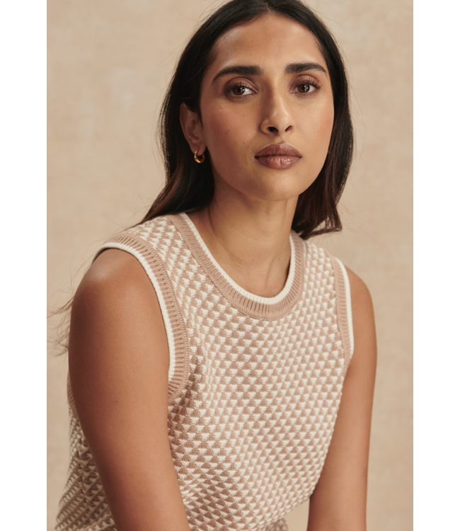Jenson Stitch Knit Tank- Light Taupe