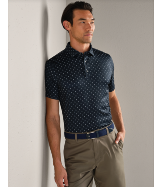 Rhone Apparel Drive Time Polo- True Navy/White Club Print