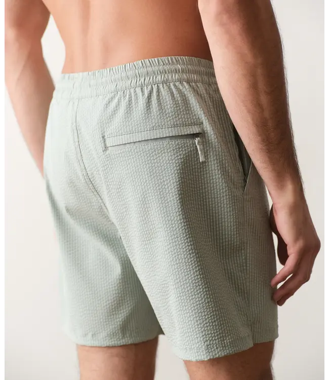 Lined Sport & Swim Short 6"- Green Matchstick Print