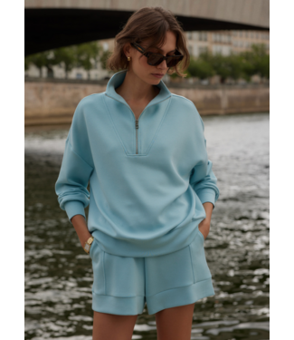 Varley Hawley Half Zip Sweat- Porcelain Blue