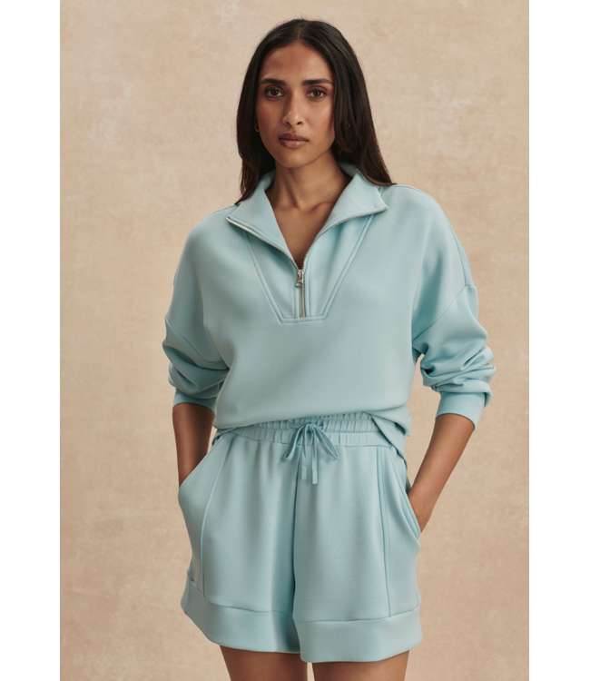 Hawley Half Zip Sweat- Porcelain Blue