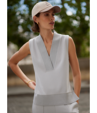 Varley Freida V Neck Tank- Blue Clay