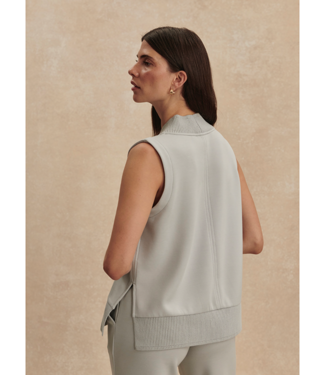 Freida V Neck Tank- Blue Clay