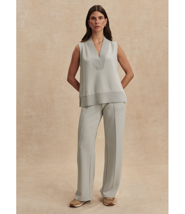 Freida V Neck Tank- Blue Clay