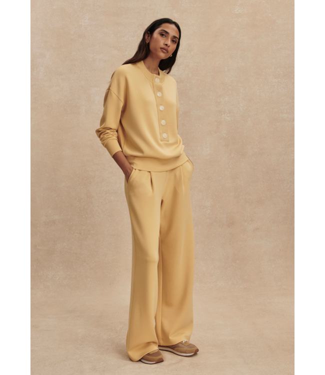 Reena Button Front Sweat- Sahara Sun