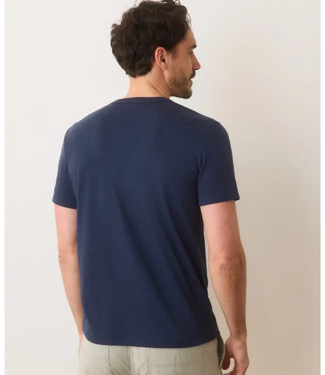 Signature Embroidered Pocket Tee- Vintage Indigo