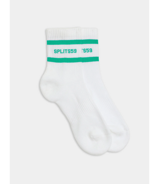 Splits59 Logo Stripe Quarter Socks- White/Spearmint