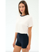 Djuna Crop Ringer- White/Indigo