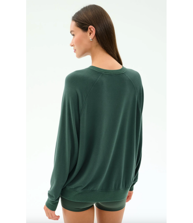 Andie Oversized Fleece Sweatshirt- Military