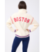 Boston Red Sox Quarter Zip W Baseball Stitch