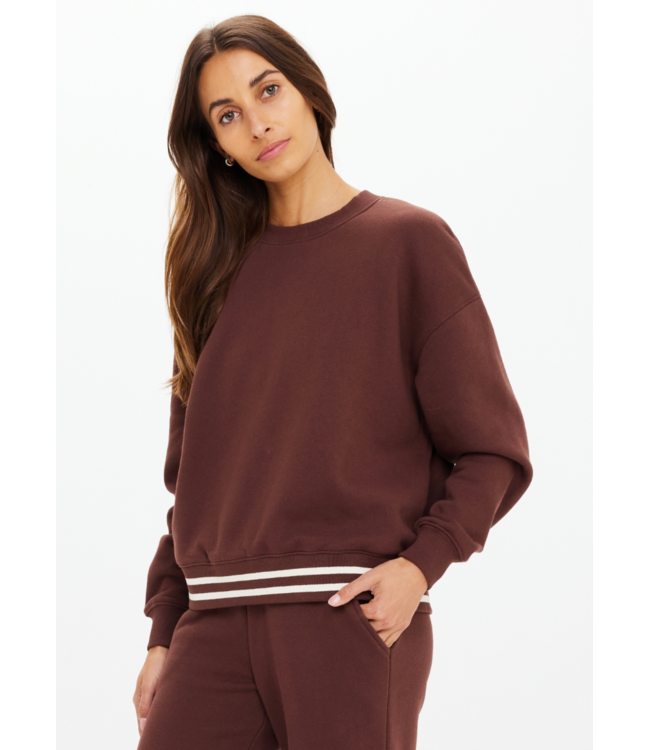 Toluca Lisel Crew Neck Sweater- Brown