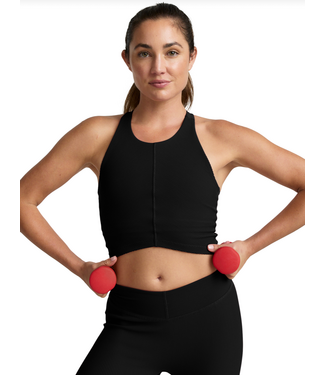 Beyond Yoga Impulse Ribbed High Neck Tank- Black Onyx