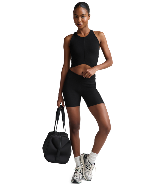 Impulse Ribbed High Neck Tank- Black Onyx