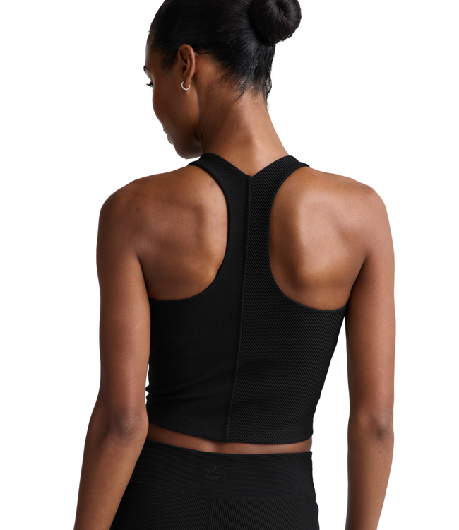 Impulse Ribbed High Neck Tank- Black Onyx