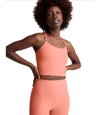 Beyond Yoga Spacedye Slim Racerback Cropped Tank- Dreamsicle Heather