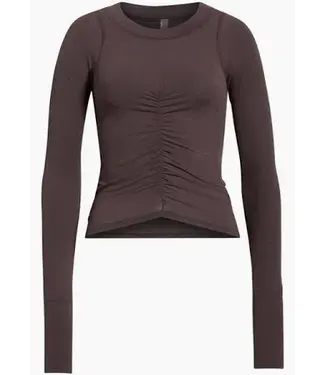 Free People Tempo Ruched Long Sleeve- Chocolate
