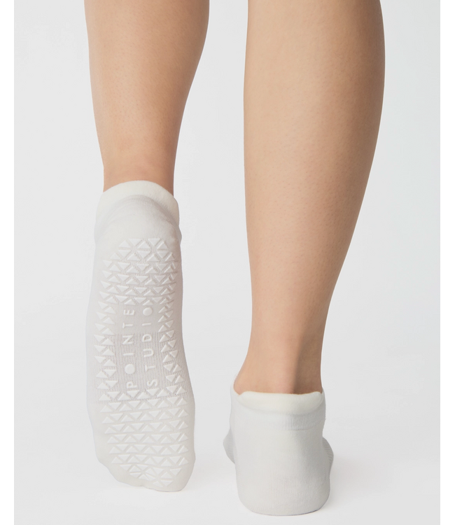Womens Evil Eye Grip Sock- White
